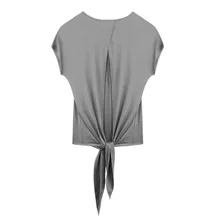 Бег Женщины Спорт футболка быстросохнущая плотная с коротким рукавом грудь Фитнес Футболка Йога Тренировка Холтер круглый воротник Топы