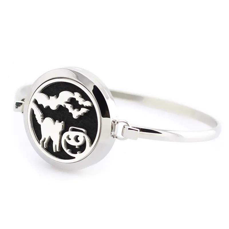 

Top Quality Halloween Aromatherapy Essential Oils Diffuser Locket Bracelets Bangles Perfume Locket Bracelets 5pcs(Free Pads)