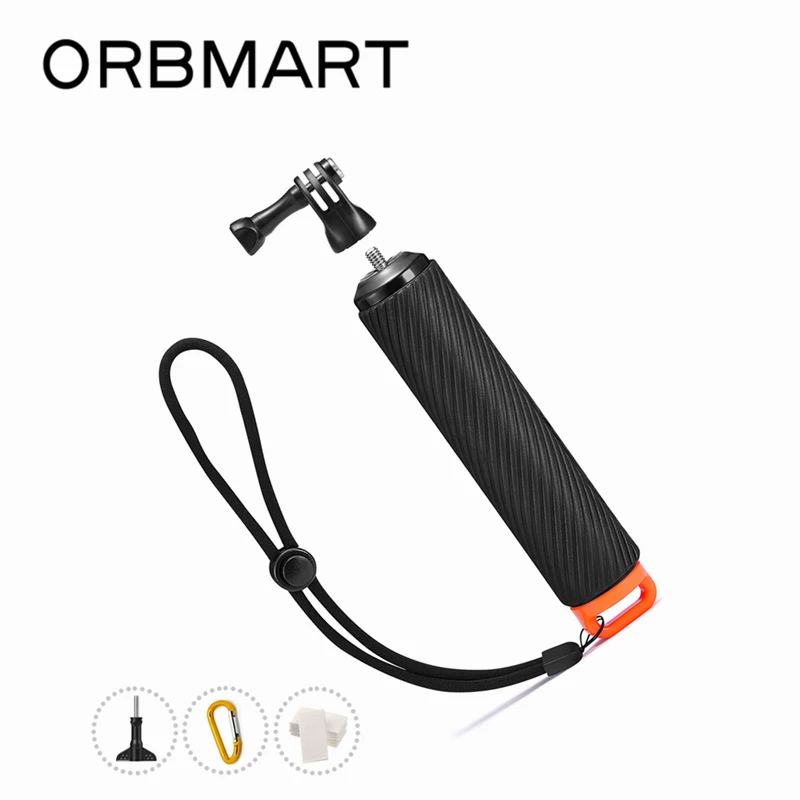 Силиконовая ручка ORBMART плавающая с винтом и шнурком для камеры Gopro Hero 8 7 4 3 2 Xiaomi Yi 4K