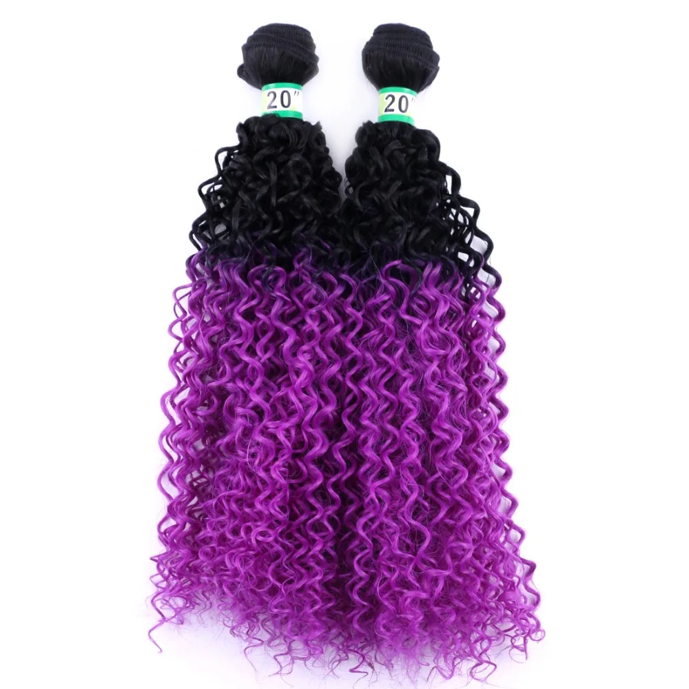 Afro kinky cabelo encaracolado tecer 2 pçs