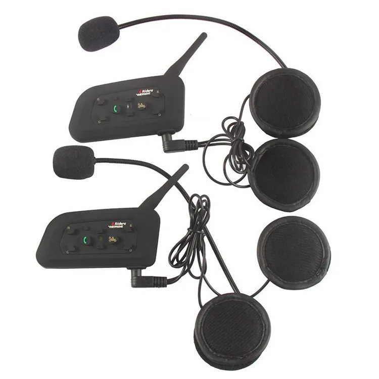 1PCS V4+2 Pcs V6 Motorcycle Helmet Bluetooth Intercom System BT Stereo Interphone Handsfree Headset for 3 Riders Group Chat (5)
