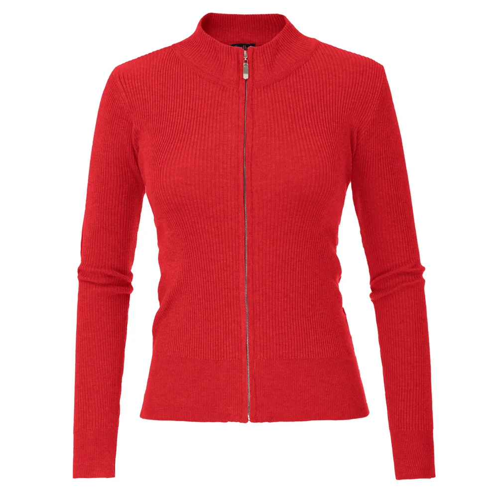 Very best  Cardigan Sweater Autumn Coat Casual Solid Crew Neck Zipper Spring Leisure Stand Collar Women Ladies