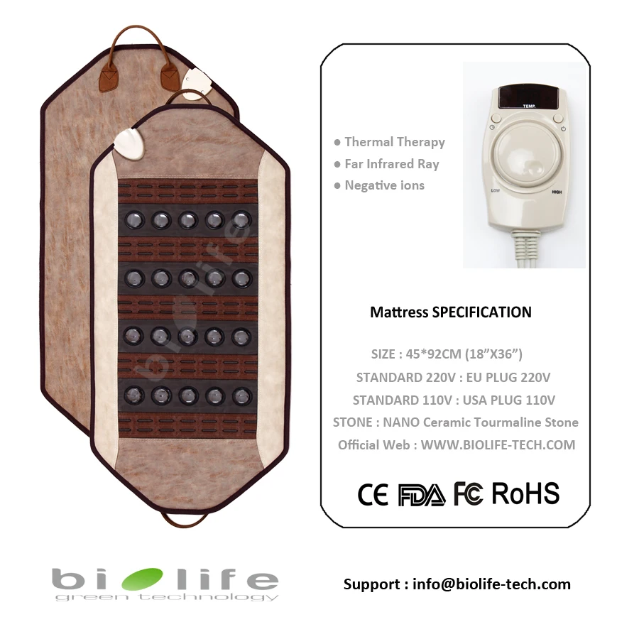 Цератонический Камень Здоровье био керамическая терапия нефритовый матрас с подогревом Подушка Корея терапия Турмалин, нефрит мат