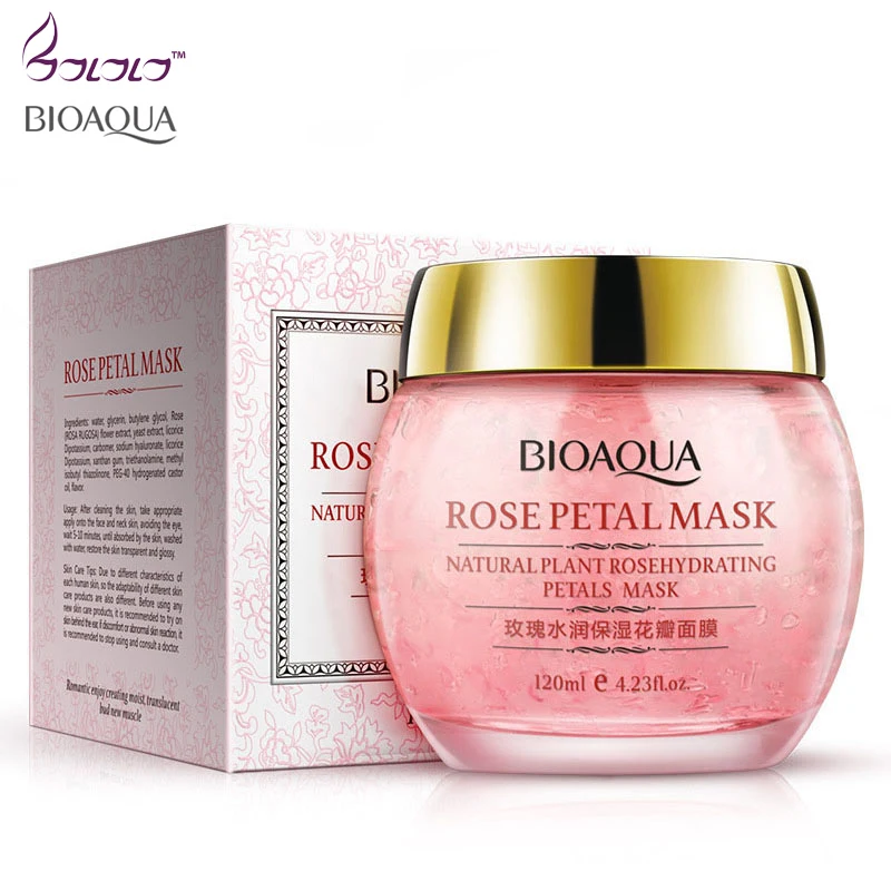 bioaqua Rose Hydra petals Fade out fine lines face Mask sleep mask for face care anti oil pores whitening skin care facial mask mayitr new full face cooling mask anti fatigue contracting pores facial skin care tools