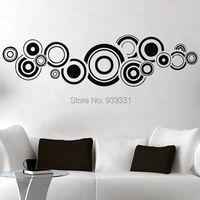 Círculos decorativos etiquetas de la pared en Adhesivos para pared de