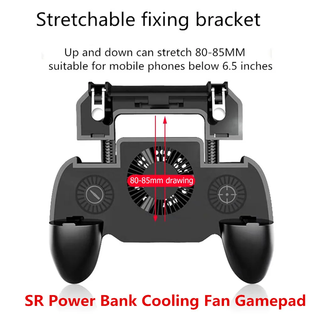  SR 2000mAh Charger Power Bank Heat Dissipation H5 Cooling Fan Gamepad Joystick Hand Grip Fire Aim K