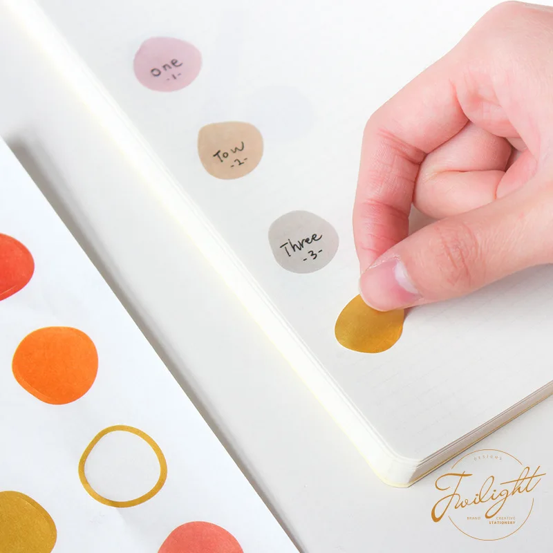 Irregular Round Macaron Color Stickers Paper Clear Decoration Creative Adhesive Sticker Kawaii School Supplies Bullet Journal