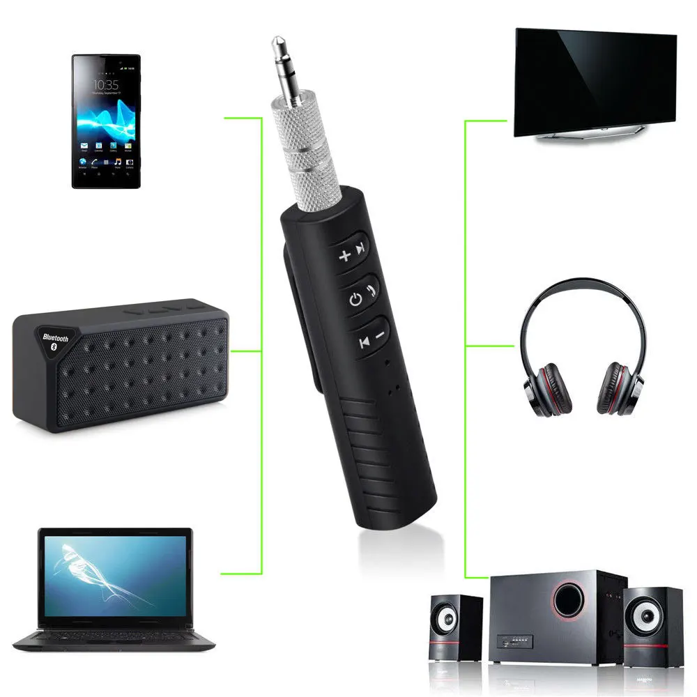 

Wireless Bluetooth Receiver 3.5mm Jack Bluetooth Audio Music adapter with Mic for Headphone Speaker for Free Gift