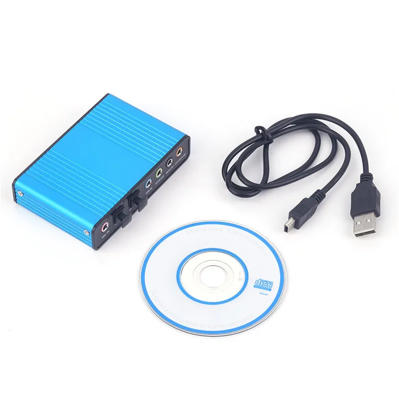 

External Sound Card USB 6 Channel 5.1 / 7.1 Surround Adapter Audio USB 2.0 Optical Sound Card Adapter for PC Laptop