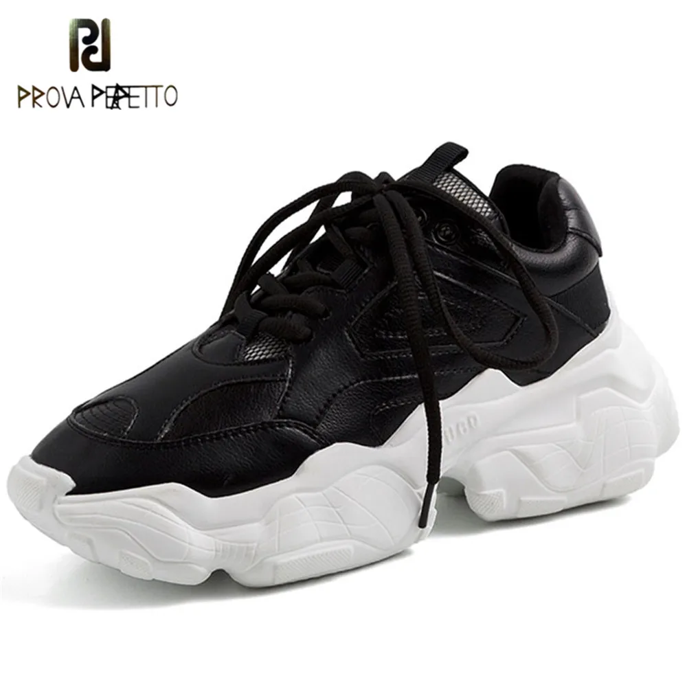 Ceny Prova Perfetto 2019 Celebrity Sneakers kobiety Trendy Chunky Buty dla taty kobieta Buty Damskie gruba podeszwa Buty Damskie na platformie Femme