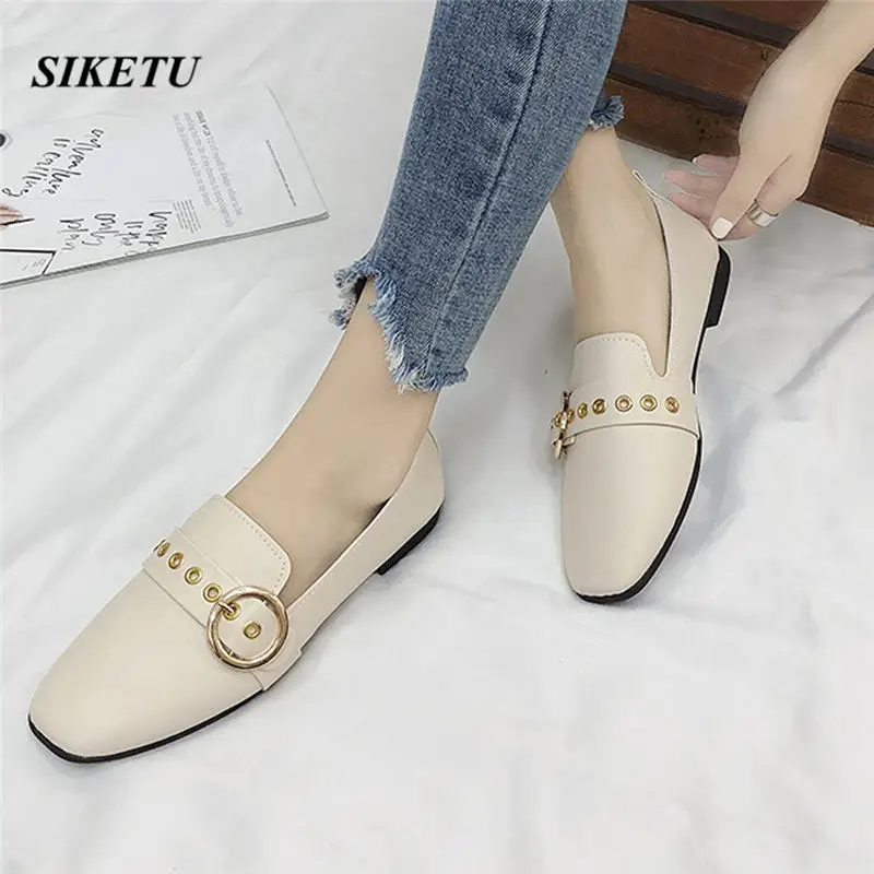 Occasionnel Beige Mode Mujer Plates Printemps Profonde Chaussures De Bouche Zapatos C Tête black Peu Simples Petites Ronde Britannique Femmes automne qwtUw6A