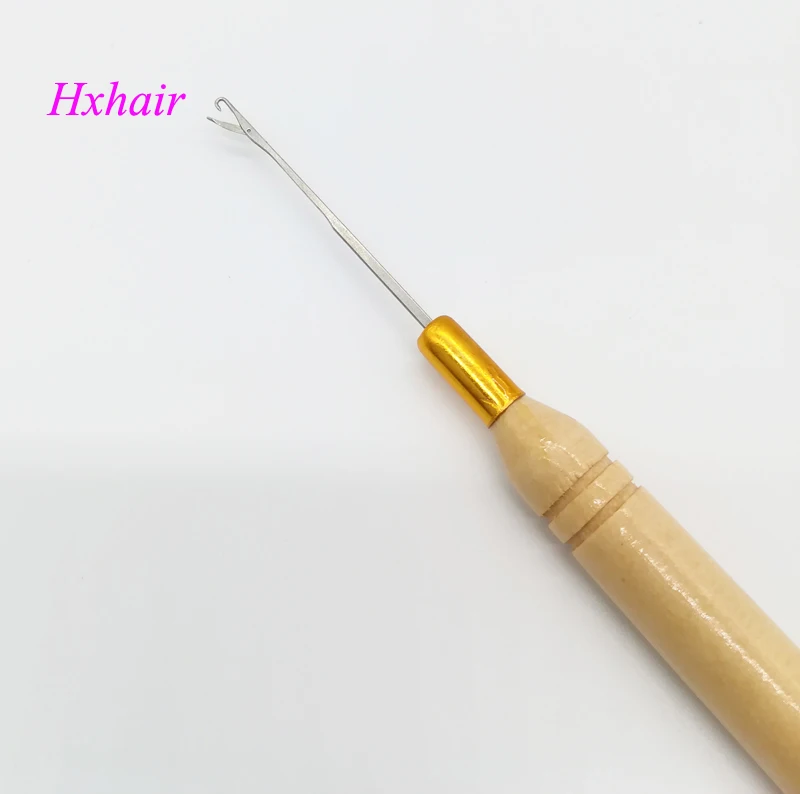 10 шт деревянная ручка Тяговая игла крюк игла для микро кольца петля I-tip Наращивание волос