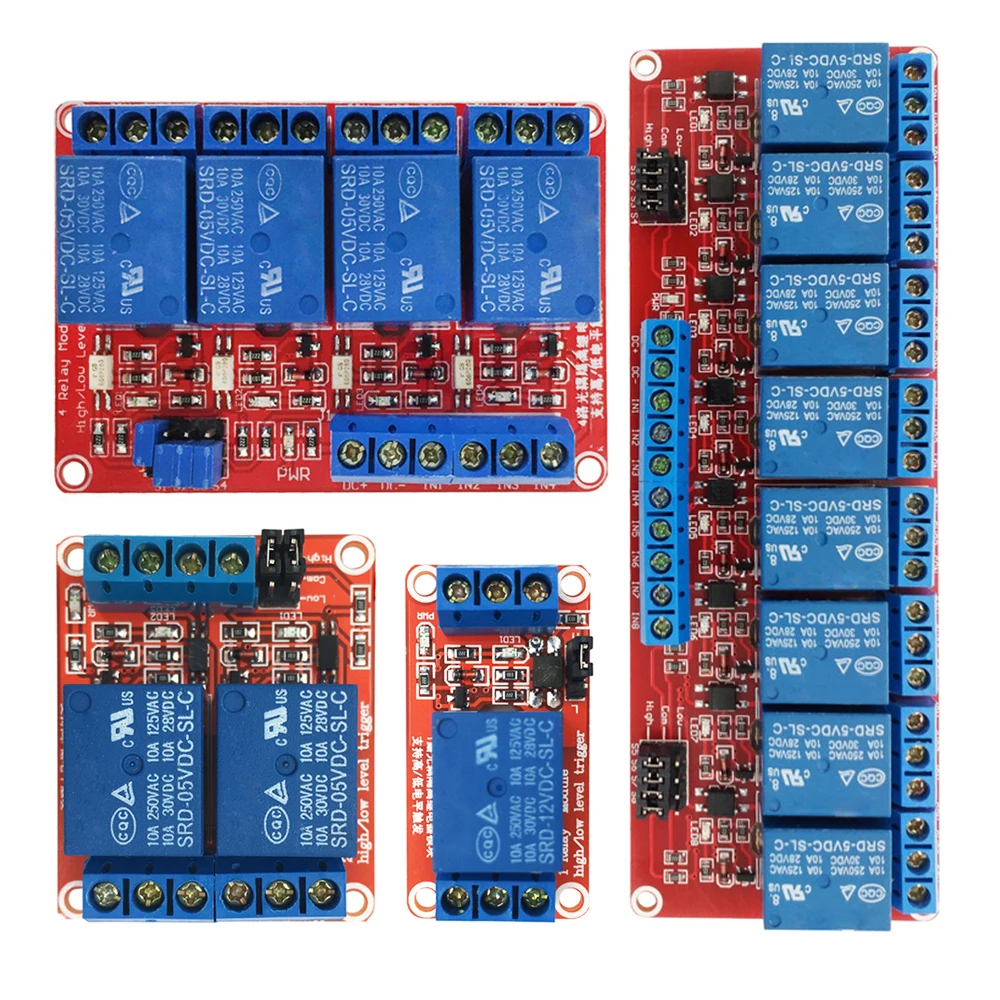 

1 2 4 8 Channel 5V Relay Module Board Shield with Optocoupler Support High and Low Level Trigger for Arduino