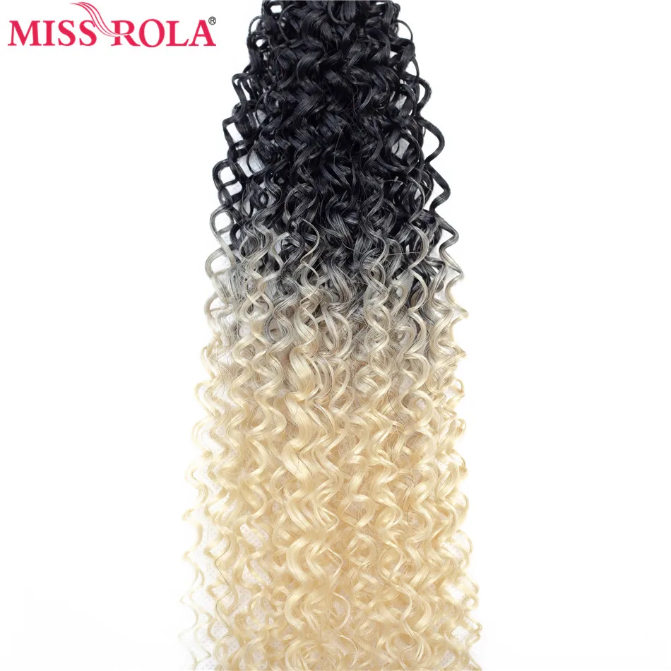 Мисс Рола синтетического вьющихся волос Ombre волос пучки волос ткет T1B/ошибки 1"-22'' 6 шт./упак. 200 г с бесплатной застежка