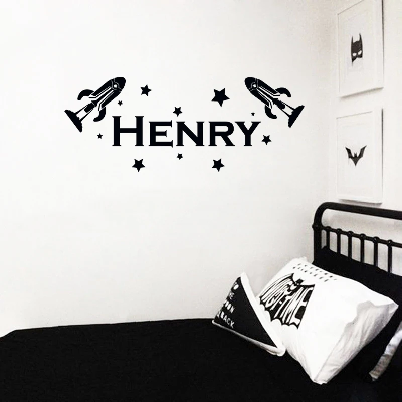 STIZZY Wall Decal Space Boys Personalized Name Wall Sticker Baby