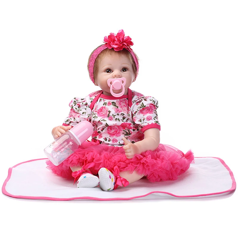 

New Silicone Vinyl Doll Reborn Babies 55CM Dolls for Girl Toys Soft Body Lifelike Newborn Baby Bonecas Best Gift For Kids Child