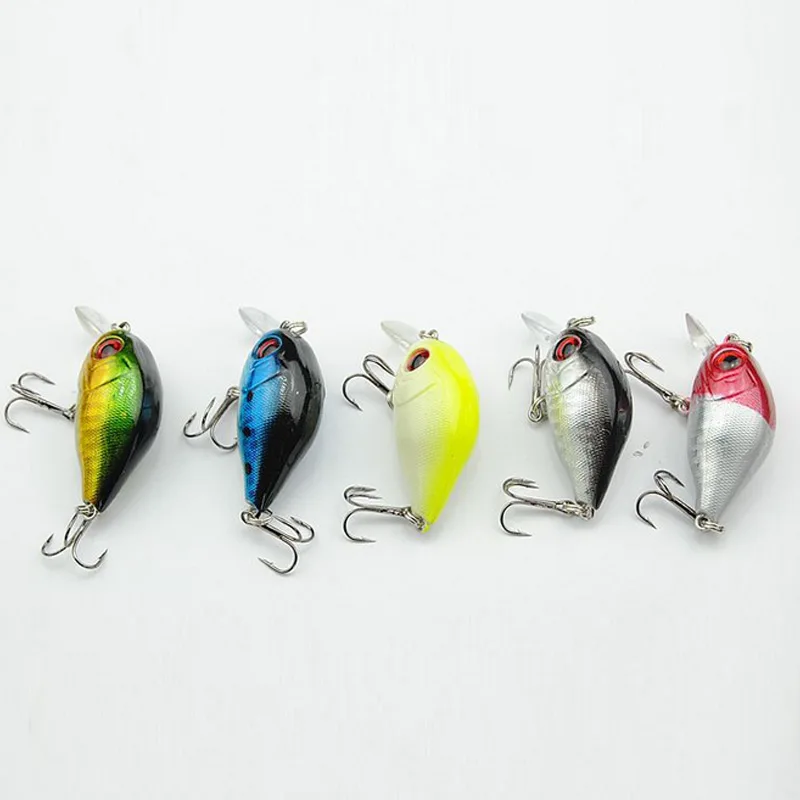 5 Pcs Fishing Lures Crank Fish Bass Tackle Hooks Baits Artificial Crankbaits BHD2