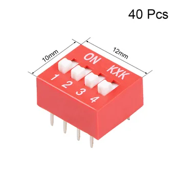 

Uxcell 40Pcs 1 2 3 4 Positions DIP Switches 2.54mm Pitch Red for Circuit circuit Breadboards PCB and All Pcb Projects