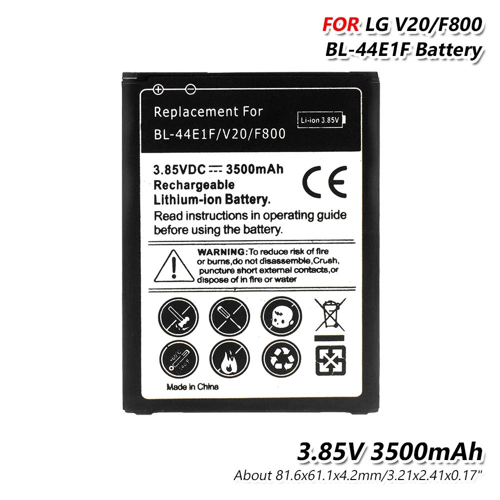 3 85 В 3500 мА · ч аккумулятор для телефона LG V20 H918 F800 US996 LS997 VS995 BL 44E1F литиевая батарея
