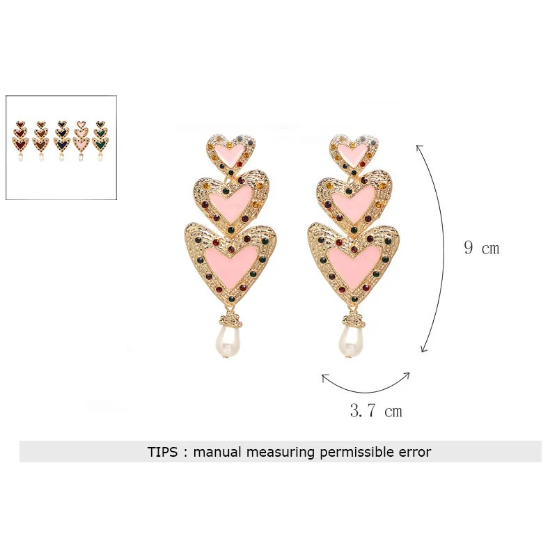 Трендовые элегантные длинные висячие серьги с искусственным жемчугом, жемчужные серьги для женщин, висячие серьги в форме сердца с кристаллами, подарки на свадьбу и вечеринку