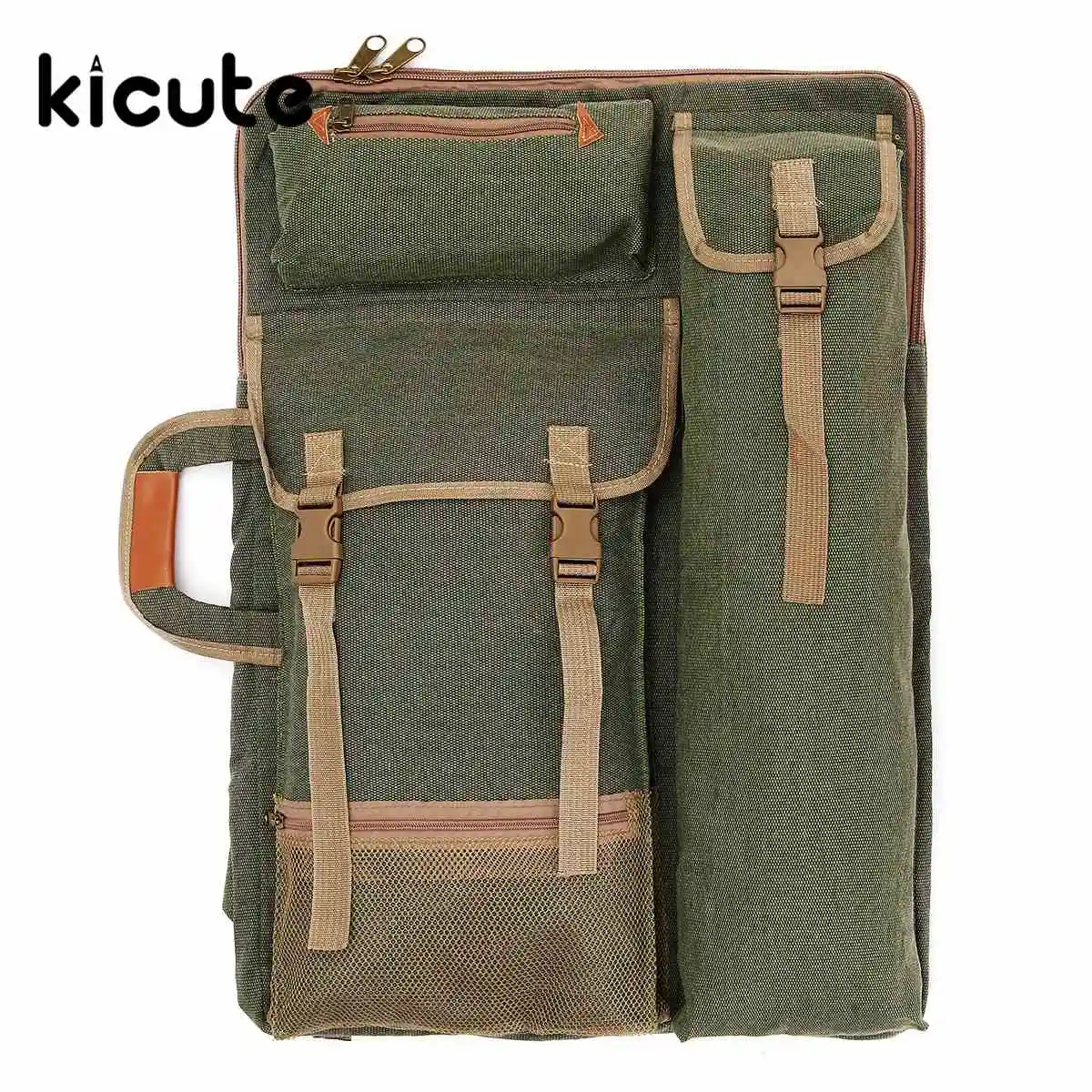 

Kicute 48 x 64cm Green Art Artist 4K Canvas Drawing Board Bag Portfolios Dual use Case For School Travel Art Painting Tools