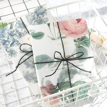 

1pcs Paper Cover Planner Notebook Vintage flower Diary Book Exercise Composition Binding Note Notepad Gift Stationery