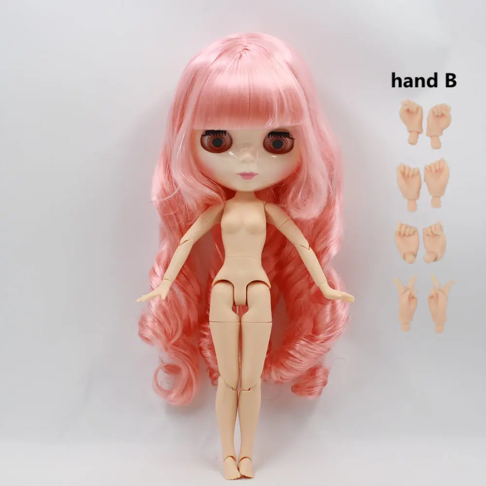 Fortune Days Nude Blyth кукла No.280BL1010 розовые вьющиеся волосы с челкой суставное тело белая кожа фабрика Blyth - Цвет: like the picture