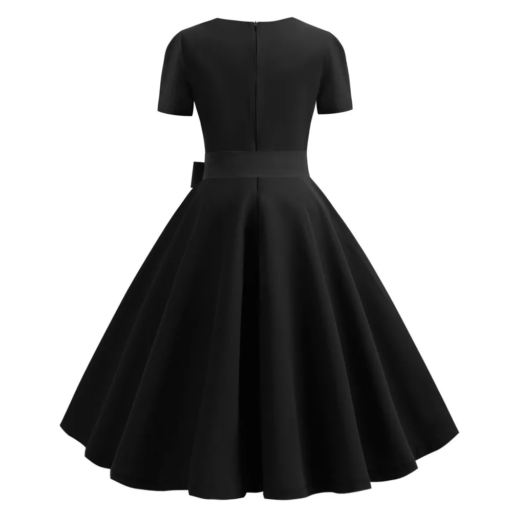 Ретро платье в горошек для женщин летнее элегантное винтажное платье с квадратным воротником 1950s Pin Up рокабилли vestidos халат размера плюс