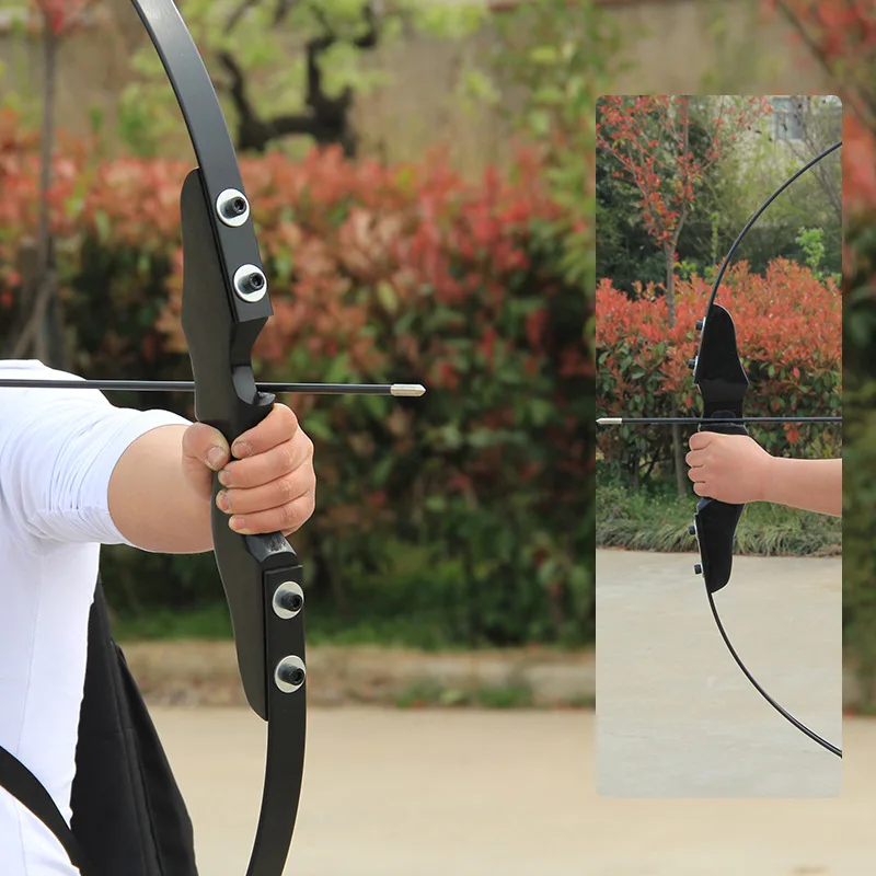 المهنية 40lbs قوس Recurve القوس لل يمين خشبية الرماية القوس في الهواء الطلق اطلاق النار قوس الصيد اكسسوارات الرياضية أعمى