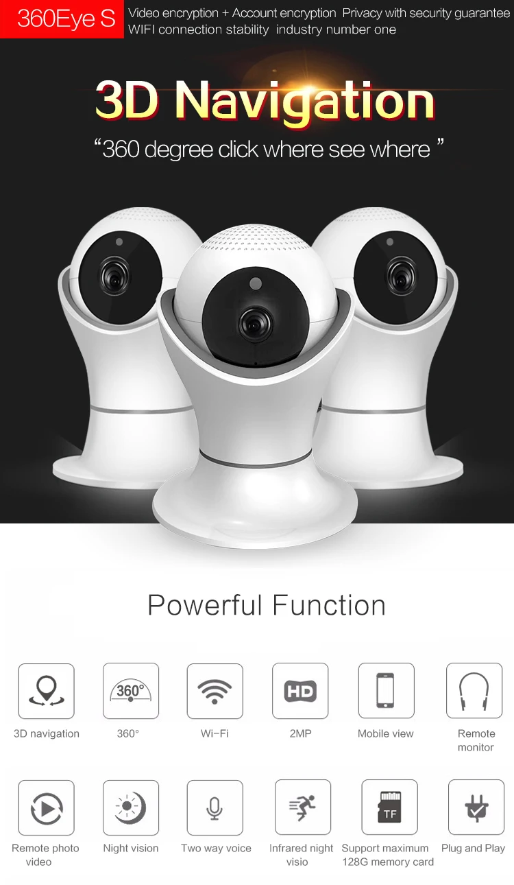 Yobang Security Infrared motion detection WiFi IP Camera 360 degree 1080P full HD Security Smart Robot Wireless P2P CCTV Camera