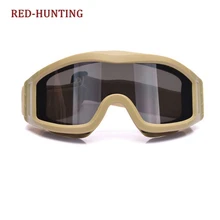 Наружные охотничьи походные тренировочные CS страйкбол взрывозащищенные очки защитные очки маска с 3 линзами