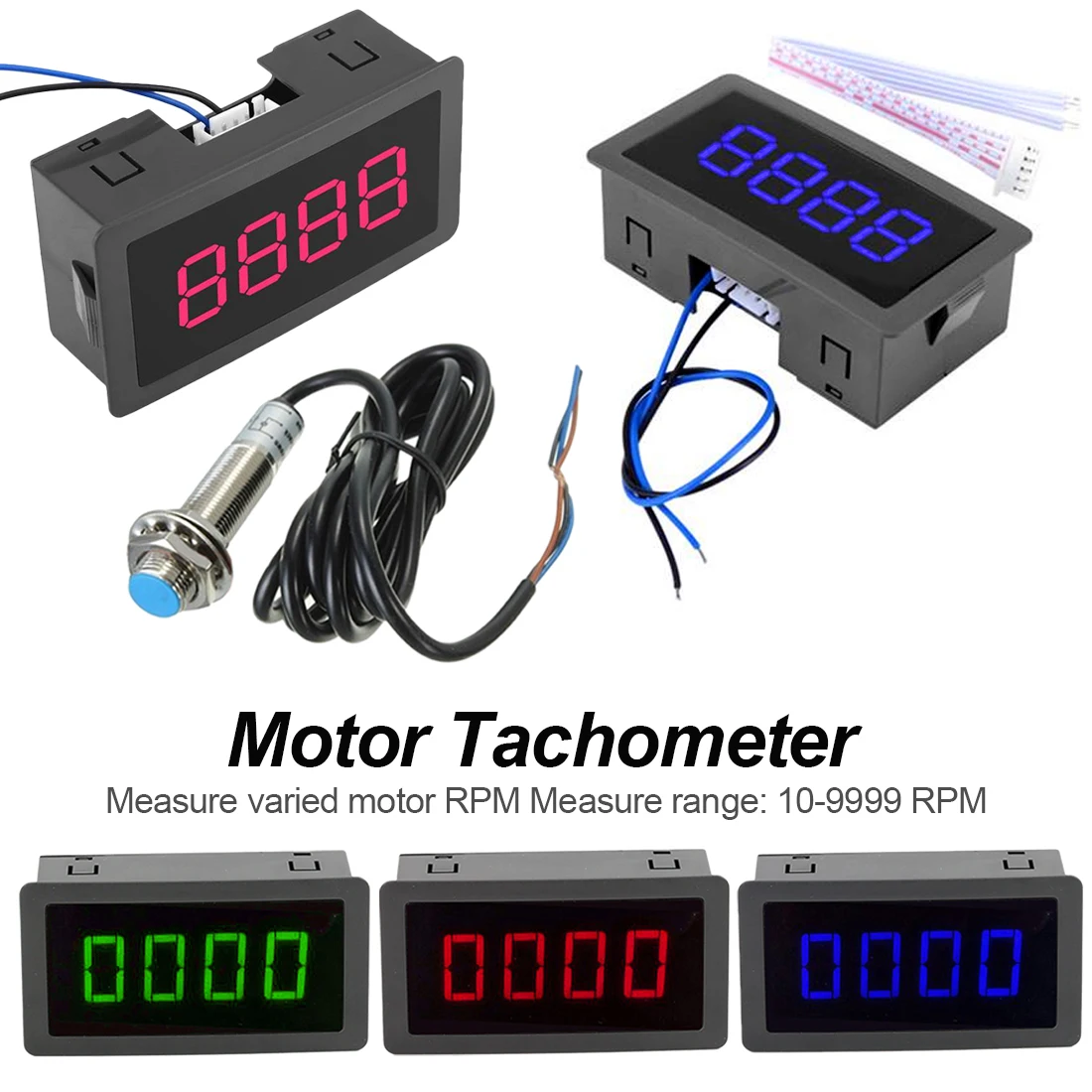 

RPM Tachometer counter 4 Digit Tachometer with Hall Switch Proximity Switch Sensor 12V Measure range 10-9999RPM