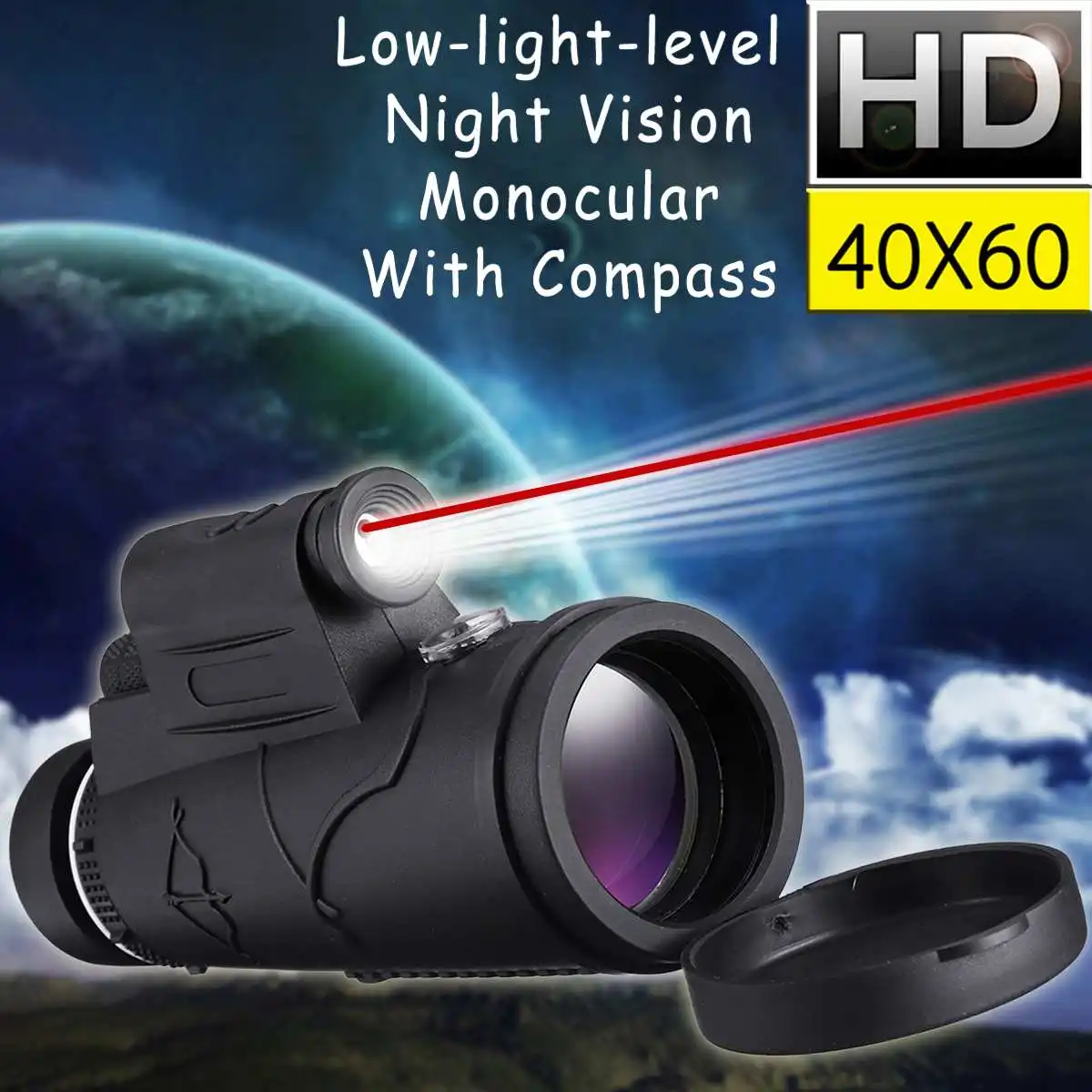 40X60 Zoom Laser/светодиодный монокулярный телескоп телефото телефон камера Объектив штатив Комплект день и ночное видение HD Оптика зум телескоп объектив