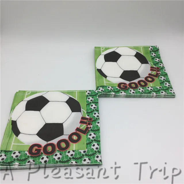 20pcs/lot World Cup Soccer Napkin Kids Birthday Wedding Party Supplies