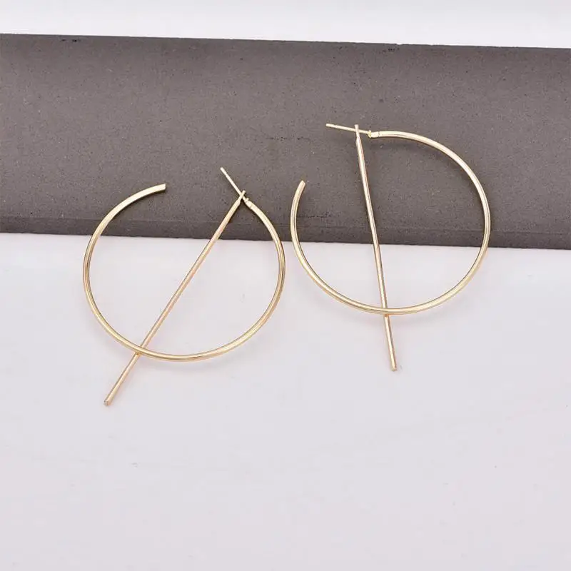 RONGBIN, золотые геометрические круглые серьги-кольца для женщин, Brincos, стимпанк стиль, женские вечерние ювелирные изделия, аксессуары - Окраска металла: Gold