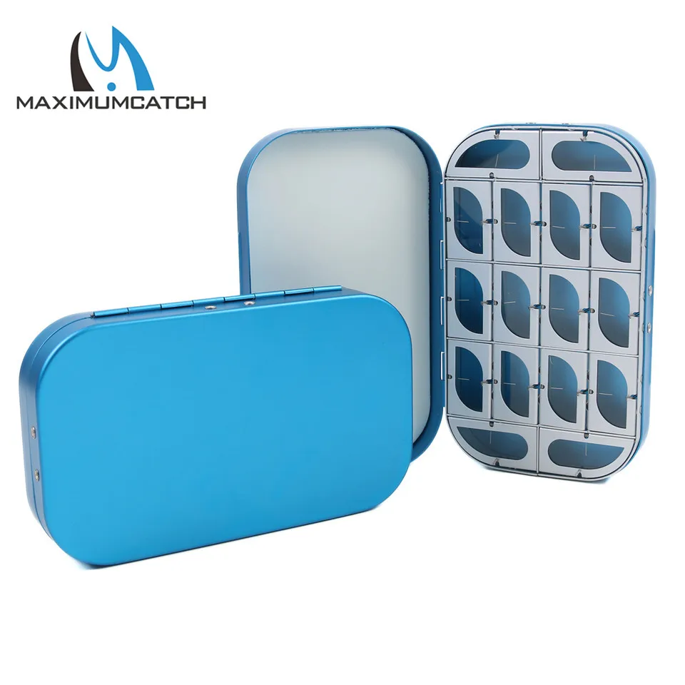 Maximumcatch Multifunction Aluminum Fly Box 16 Compartments leaf shaped
