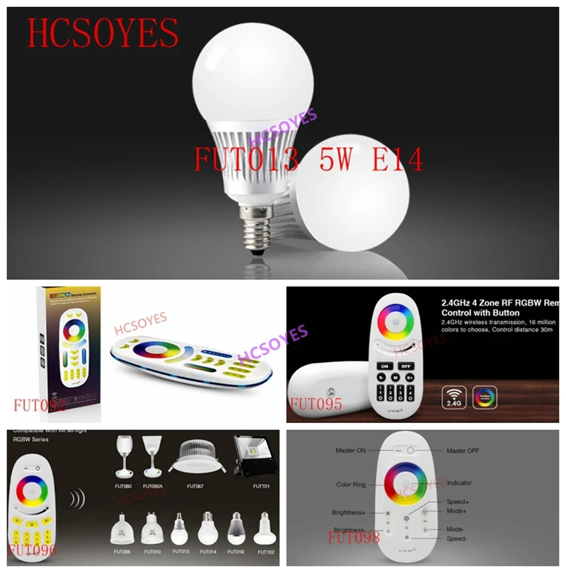 

mi light 5W E14 RGB+CCT FUT013 LED Light Blub need FUT092 FUT095 FUT096 FUT098 2.4ghz RF Remote control AC100~240V 50/60Hz