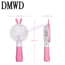 DMWD Кролик Медведь Мини милый вентилятор зарядка через USB ручной работы Настольный студентов Портативный Большой ветер перезаряжаемые литиевая батарея