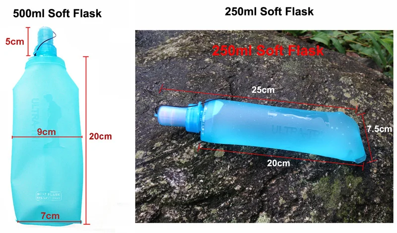 ULTRA-TRI термополиуретановая мягкая фляжка, 500 мл, 16 унций, складная Спортивная бутылка для воды на открытом воздухе, для походов, велоспорта