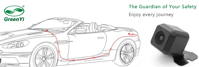 GreenYi HD Mini Hide Auto Vehicle Автомобильная камера заднего вида с сеточными линиями 12 В Водонепроницаемая безопасная для вождения без слепых пятен