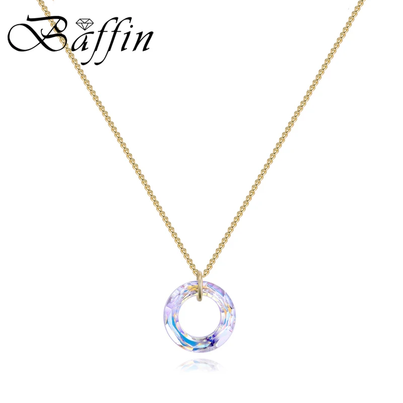 

BAFFIN Fancy Stone Crystal Necklaces Pendant Cosmic Circle Crystals From Swarovski For Women Gold Silver Color Simple Jewelry