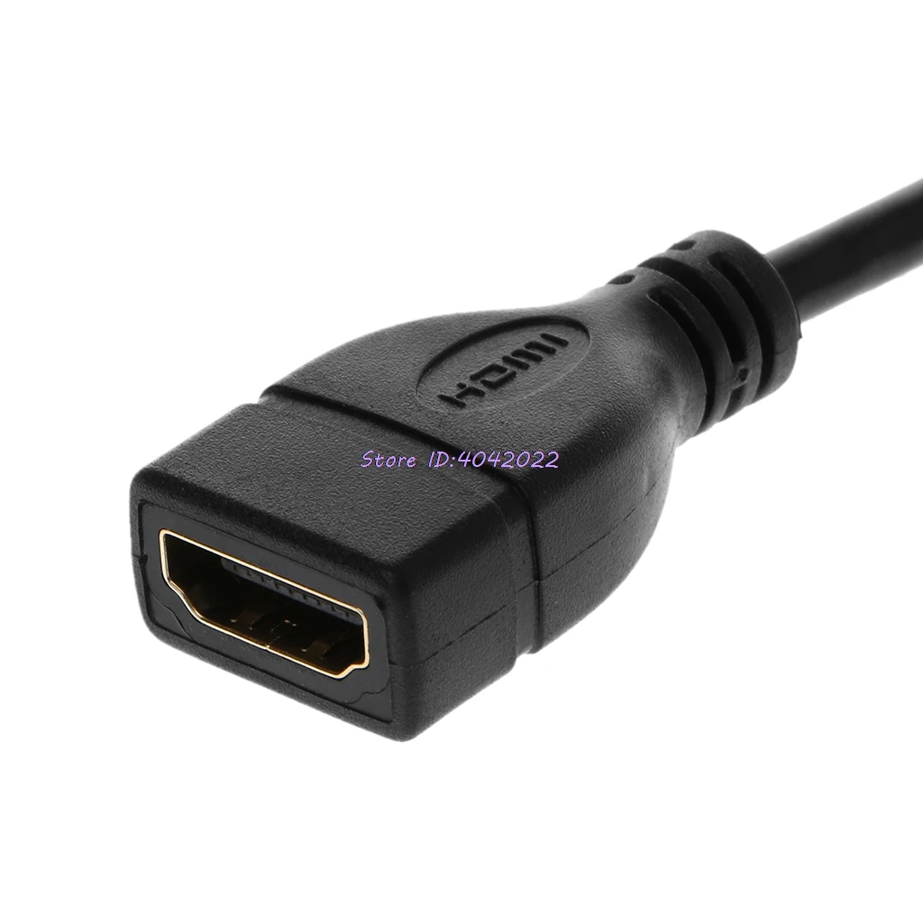 90 градусов угловой мини-usb HDMI Мужской к HDMI Женский удлинитель Кабель для передачи данных 21 см