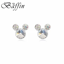 BAFFIN милые ювелирные изделия в виде животных, серьги-гвоздики для женщин, сделанные с элементами Swarovski, кристаллы, камни, модные ювелирные изделия, Прямая поставка