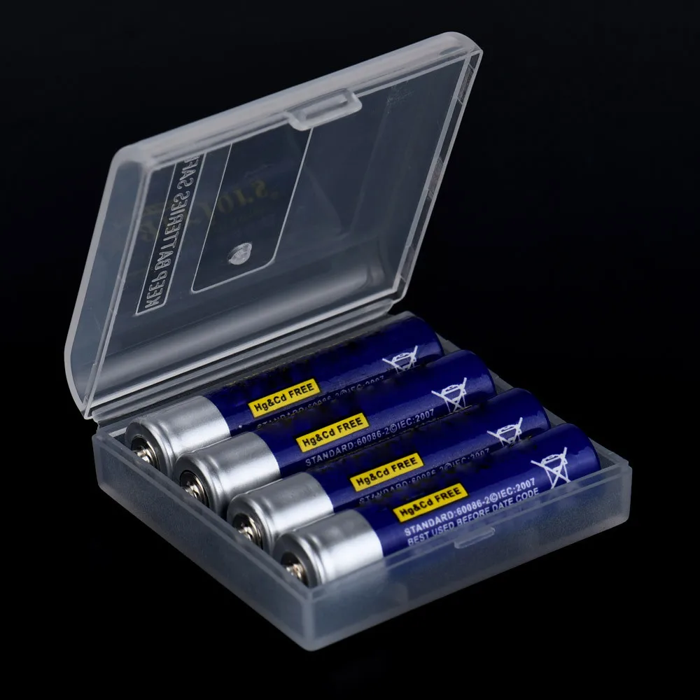 

Hot selling Mini Portable Plastic Battery Case Holder Storage Box For AAA Battery Rechargeable Full Cover