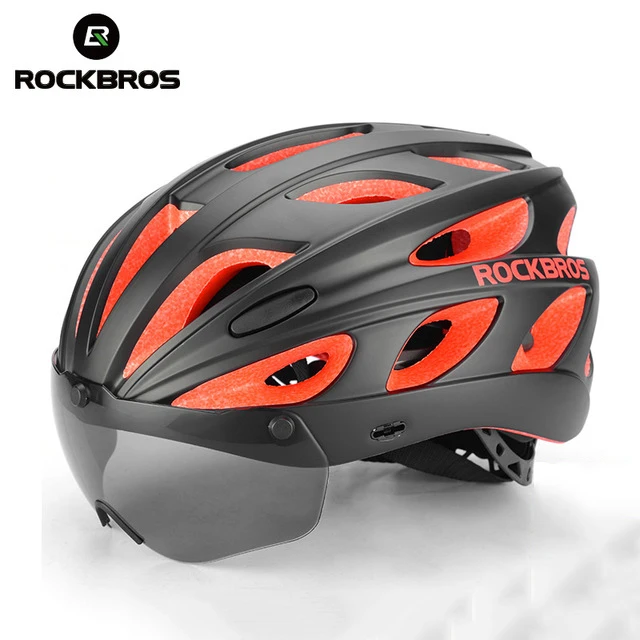 Rockbros Bicycle Helmets With Sunglasses Integrallymolded Ultralight