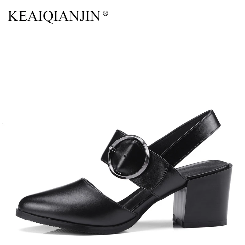 

KEAIQIANJIN Woman White Prom High Heels Sandal Fashion Sexy Black Genuine Leather Party Shoes Summer Gladiator Wedding Sandals