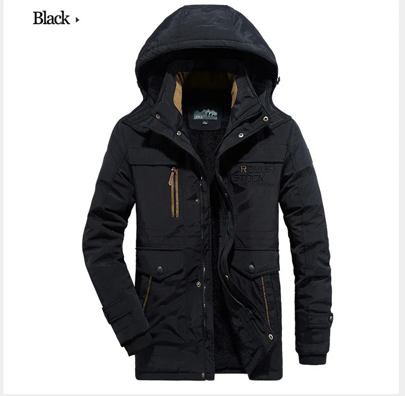 AFS JEEP Brand Military Winter Jacket Men Thick Warm Fleece Parka hombre Plus Size L-6XL Casual Loose Waterproof Windbreaker