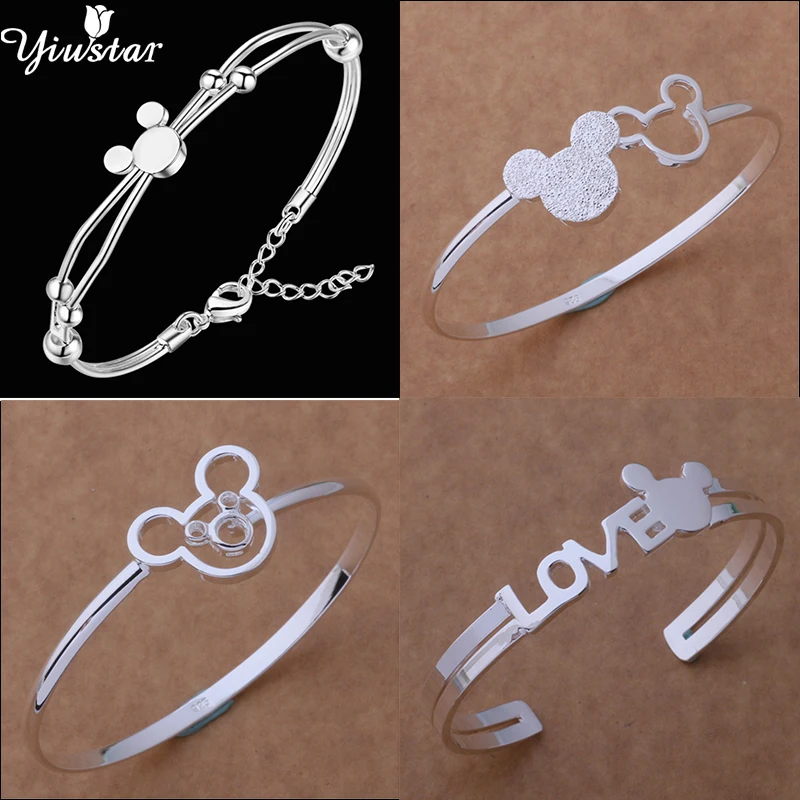 

Yiustar nueva llegada moda pulseras Mickey brazaletes mujer brazaletes de ratón dibujos animados joyas niñas niños regalo de Navidad