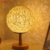 Lampe de bureau en rotin lampe de Table de chevet prise US/ue lampe de chevet à intensité variable décoration de chambre veilleuse créative anniversaire enfants cadeau ► Photo 2/6
