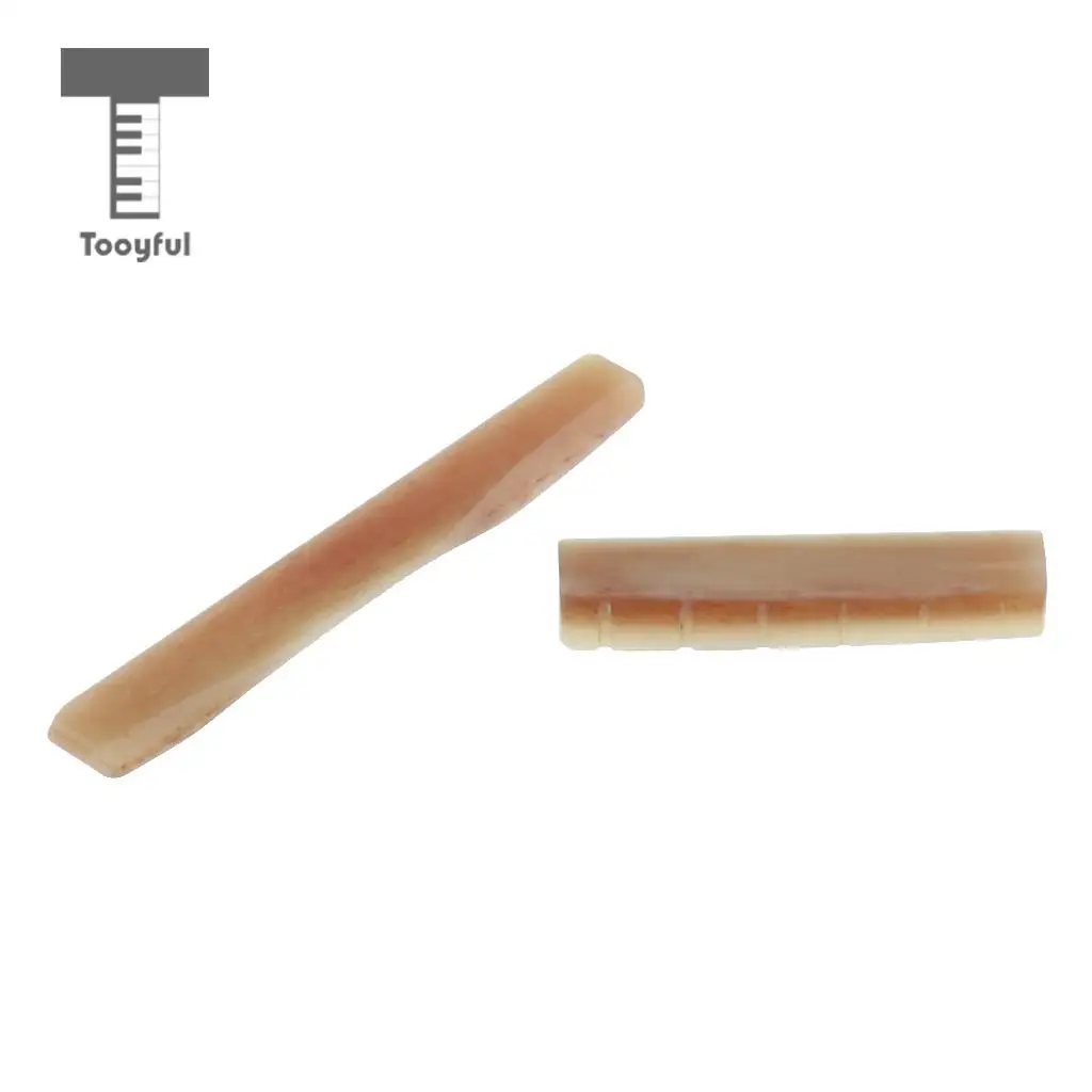 2pcs Acoustic Guitar Bridge Saddle Nut Guitar Replacement Parts Camel Bone